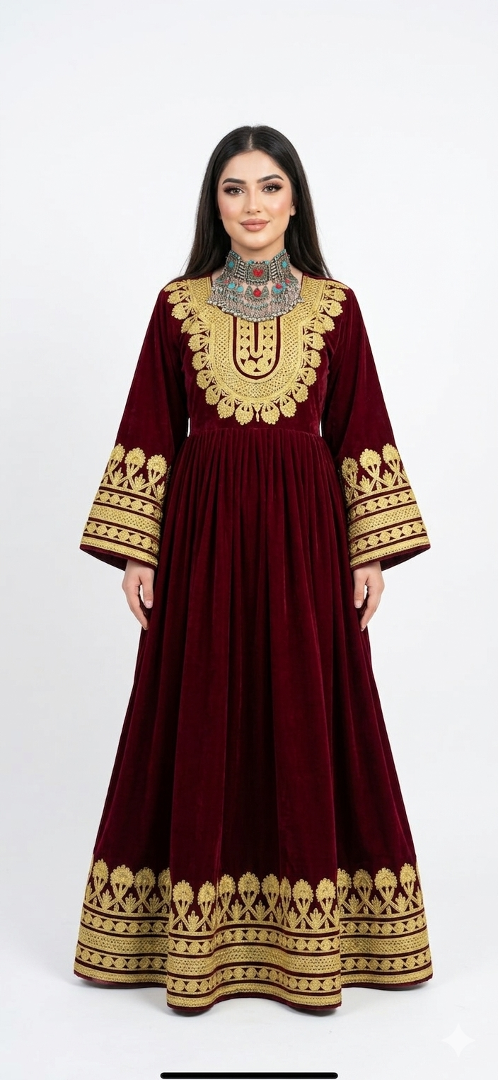 Deep Red long Skirt Silk