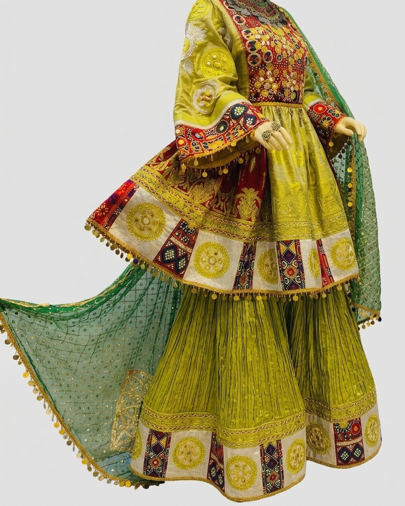 Petal Skirt Lime Green Silk