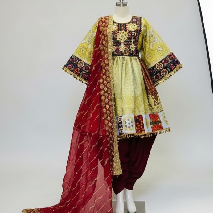 Petal Skirt Yellow Silk